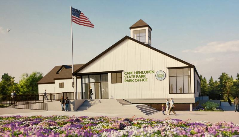 This conceptual drawing is what state park officials want to build as a new park office with more space for the public and park staff. STATE PARKS GRAPHIC